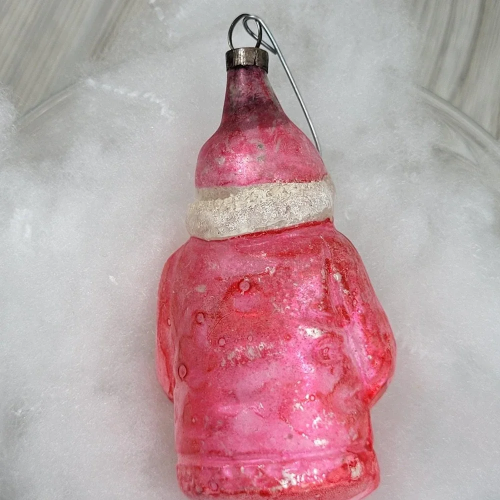 German Mercury Glass‎ Santa Claus Christmas Ornament Hand Blown Painted Antique